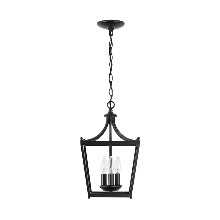Stanton Three Light Foyer Pendant in Matte Black