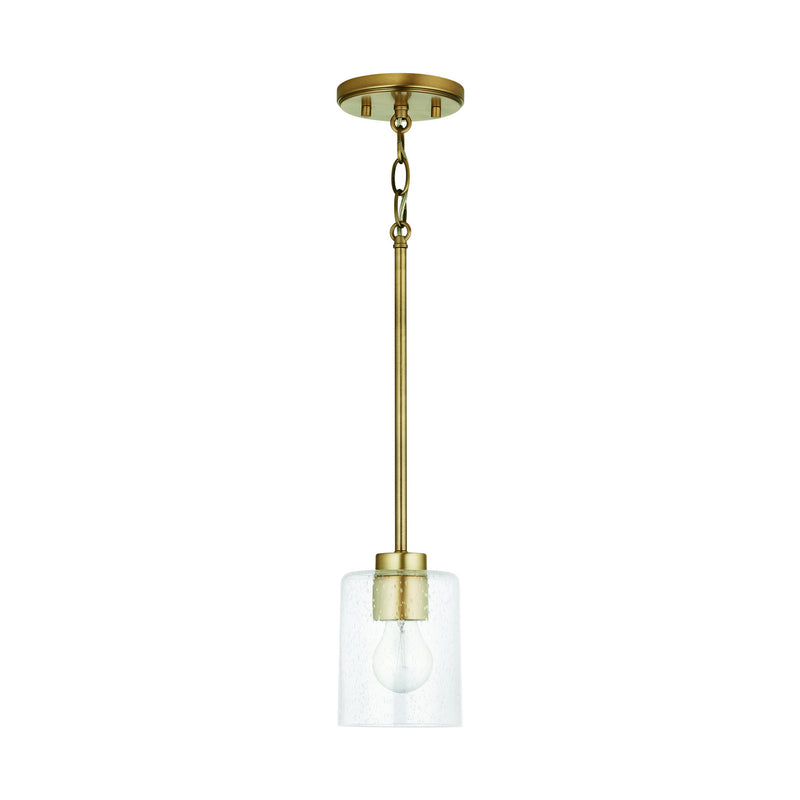 Greyson One Light Pendant in Aged Brass