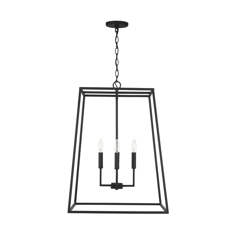 Clint Four Light Pendant in Black Iron