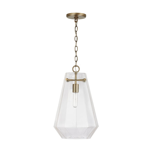 Lee One Light Pendant in Aged Brass