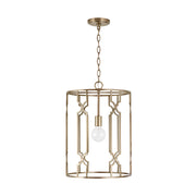 Jordyn One Light Pendant in Aged Brass
