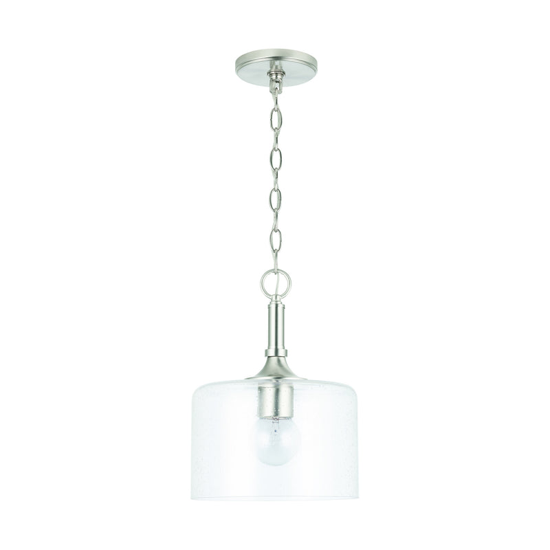 Carter One Light Pendant in Brushed Nickel