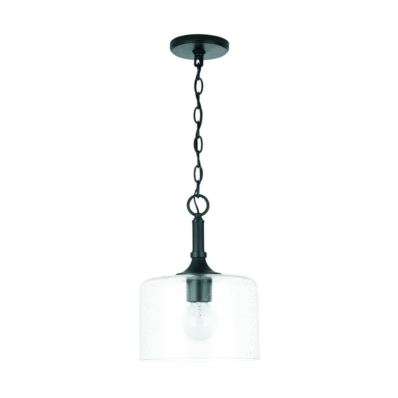 Carter One Light Pendant in Matte Black