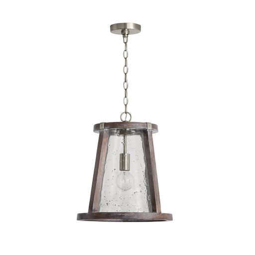 Connor One Light Pendant in Barnhouse and Matte Nickel