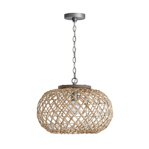 Rainey One Light Pendant in Grey Wash and Antique Nickel