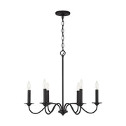 Vincent Six Light Chandelier in Black Iron