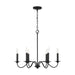 Vincent Six Light Chandelier in Black Iron