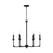 Clint Six Light Chandelier in Black Iron
