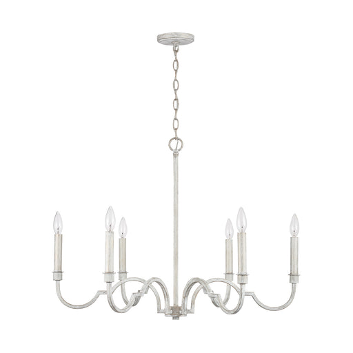 Demi Six Light Chandelier in Winter White