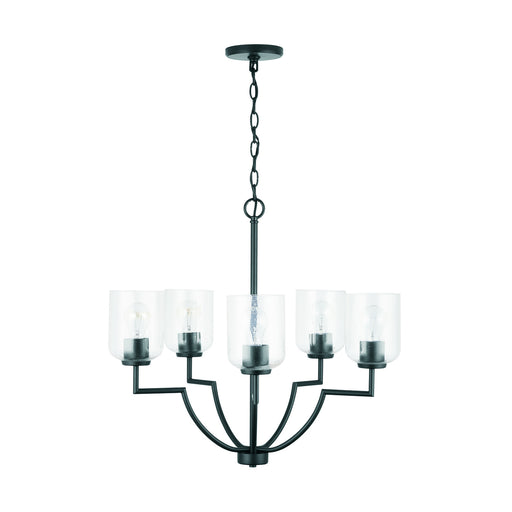 Carter Five Light Chandelier in Matte Black