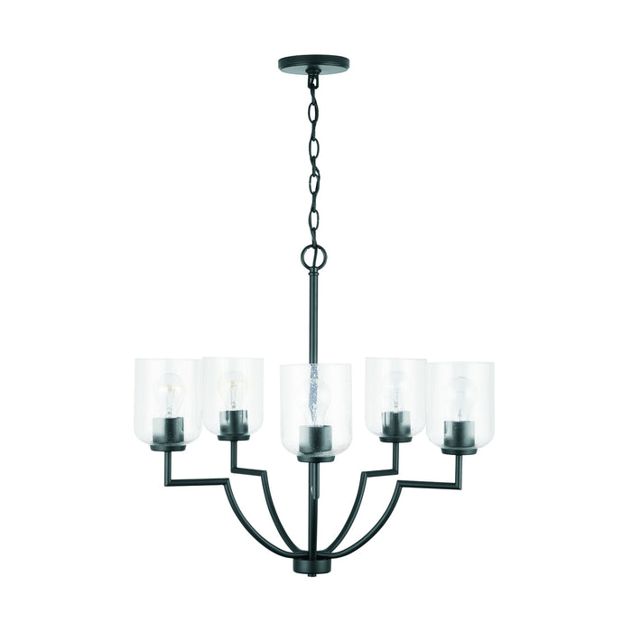 Carter Five Light Chandelier in Matte Black