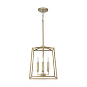 Thea Four Light Foyer Pendant in Aged Brass
