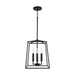 Thea Four Light Foyer Pendant in Matte Black