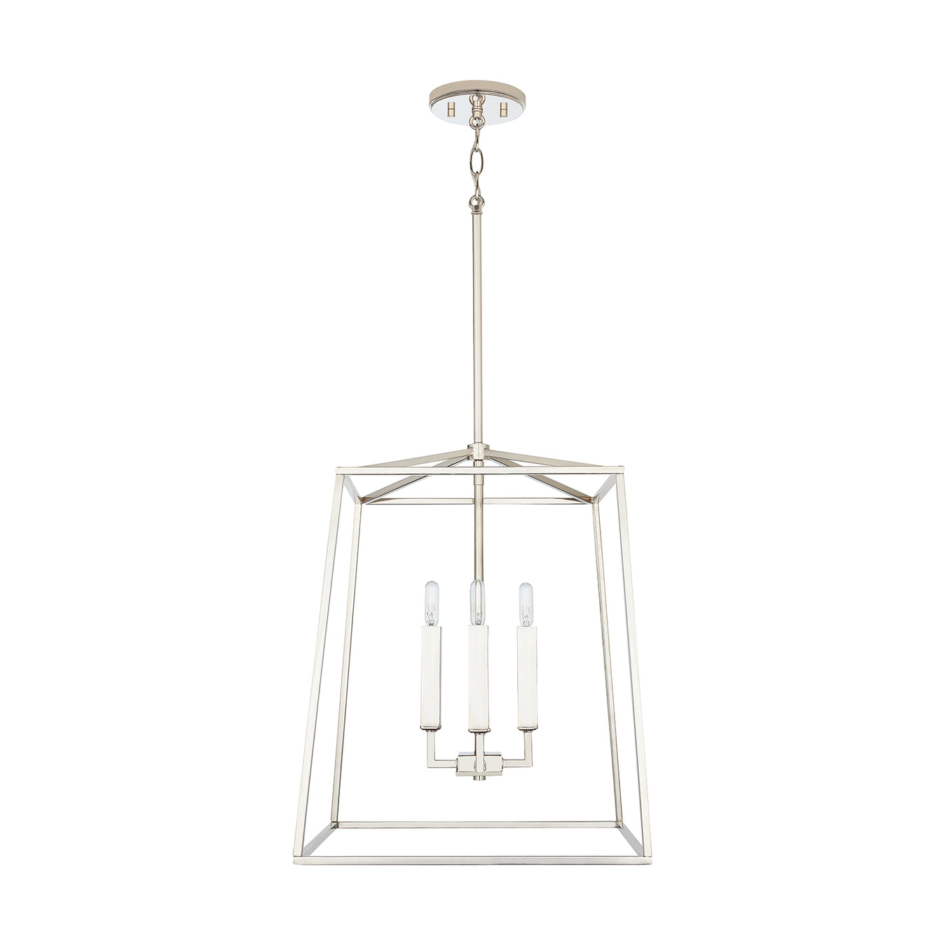 Thea Four Light Foyer Pendant in Polished Nickel