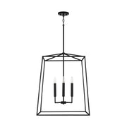 Thea Four Light Foyer Pendant in Matte Black