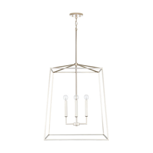 Thea Four Light Foyer Pendant in Polished Nickel