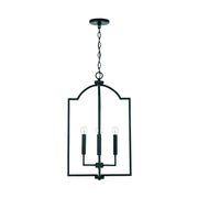 Carter Four Light Foyer Pendant in Matte Black