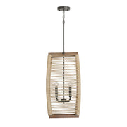 Jacob Four Light Foyer Pendant in Grey Wash and Grey Iron