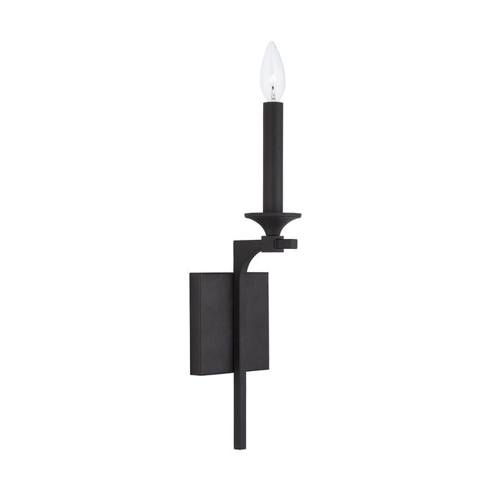Clint One Light Wall Sconce in Black Iron