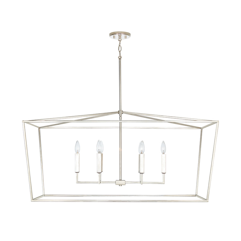 Thea Six Light Island Pendant in Polished Nickel