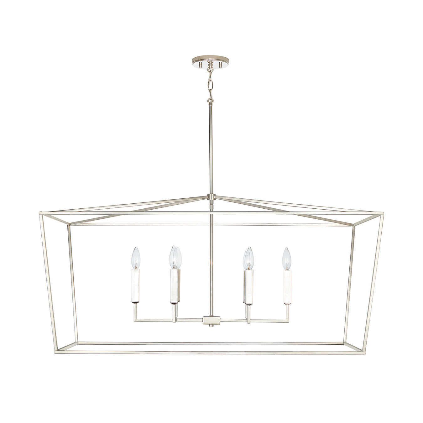 Thea Six Light Island Pendant in Polished Nickel
