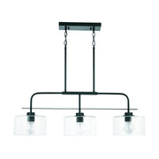 Jake Three Light Island Pendant in Matte Black