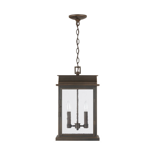 Bolton Two Light Outdoor Hanging Lantern in Oiled Bronze