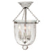 Jaylin Small Semi Flush Bell Jar Lantern with Star Glass in Polished Nickel