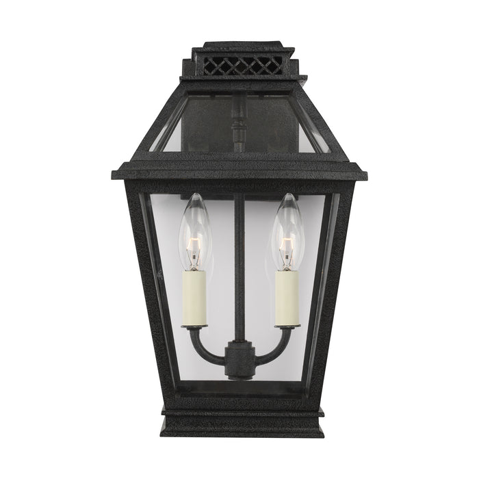 Falmouth Two Light Outdoor Wall Lantern in Dark Weathered Zinc