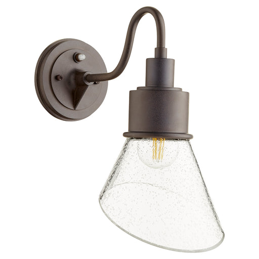 Torrey Medium Wall Mount in Oiled Bronze with Clear Seeded Glass - Lamps Expo