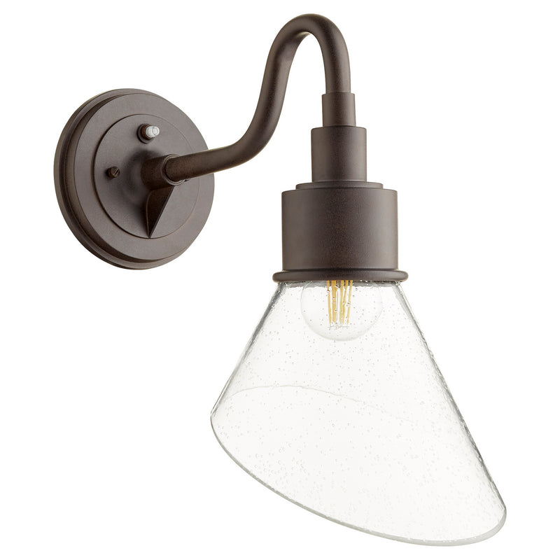 Torrey Large Wall Mount in Oiled Bronze with Clear Seeded Glass - Lamps Expo