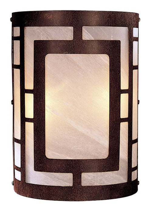 2-Light Wall Sconce in Nutmeg & Ethched Marble Glass