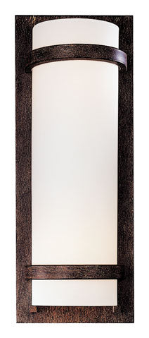 Fieldale Lodge 2-Light Wall Sconce in Iron Oxide & Etched White Glass