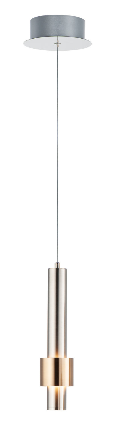 Reveal 1-Light LED Pendant in Satin Nickel / Satin Brass