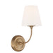 Sylvan 1 Light Wall Mount in Vibrant Gold with White Glass