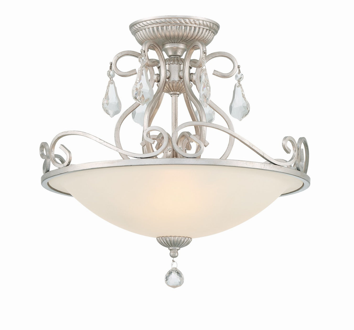 Ashton 3-Light Ceiling Mount in Olde Silver by Crystorama - MPN 5010-OS-CL-S