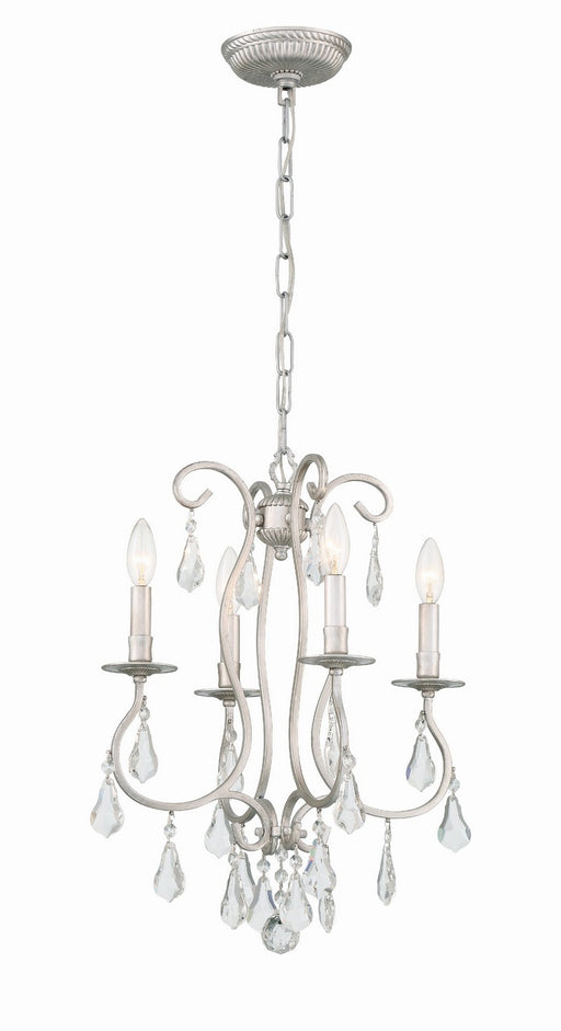 Ashton 4-Light Mini Chandelier in Olde Silver by Crystorama - MPN 5014-OS-CL-S