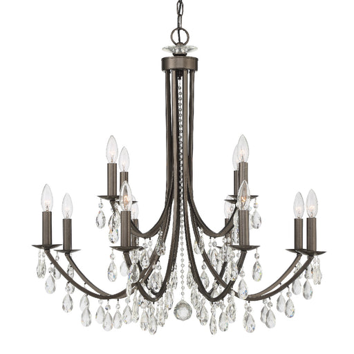 Bridgehampton 12-Light Chandelier in Vibrant Bronze by Crystorama - MPN 8829-VZ-CL-SAQ