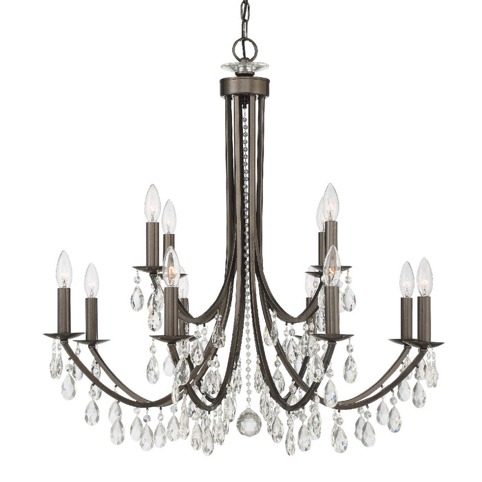 Bridgehampton 12-Light Chandelier in Vibrant Bronze by Crystorama - MPN 8829-VZ-CL-SAQ