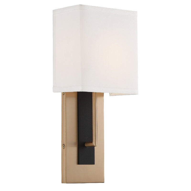 Brent 1 Light Wall Mount in Vibrant Gold/Black Forged