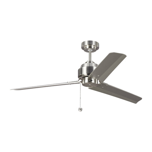 Arcade 54 Ceiling Fan in Brushed Steel with Silver Blade