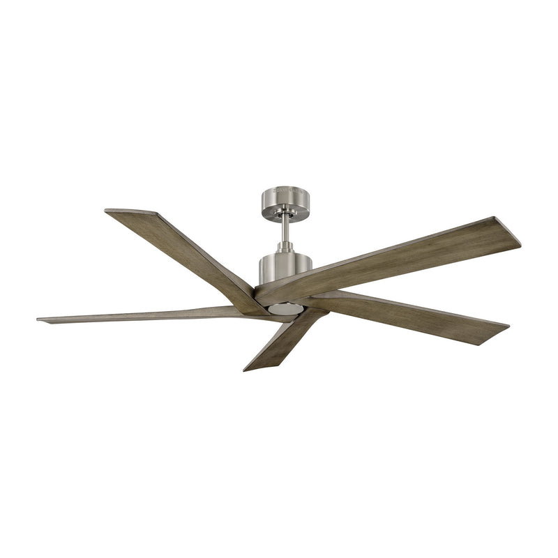 Aspen Ceiling Fan in Brushed Steel with Light Grey Weathered Oak Blade
