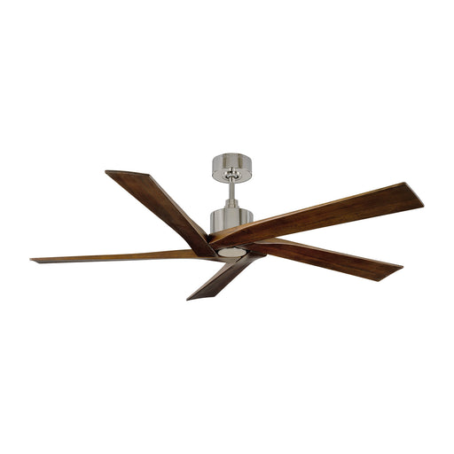 Aspen Ceiling Fan in Polished Nickel with Dark Walnut Blade