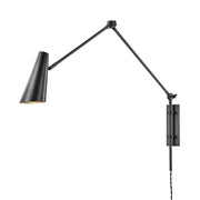 Lorne 1 Light Wall Sconce with Plug in Old Bronze with Old Bronze Metal Shade