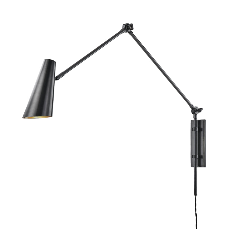Lorne 1 Light Wall Sconce with Plug in Old Bronze with Old Bronze Metal Shade
