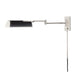 Holtsville 1 Light Swing Arm Wall Sconce with Black Leather in Brushed Nickel