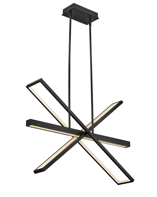 Tangent LED Linear Chandelier in Black - Lamps Expo
