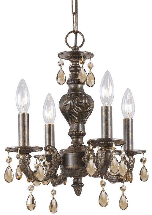 Paris Market 4-Light Mini Chandelier in Venetian Bronze by Crystorama - MPN 5024-VB-GT-S