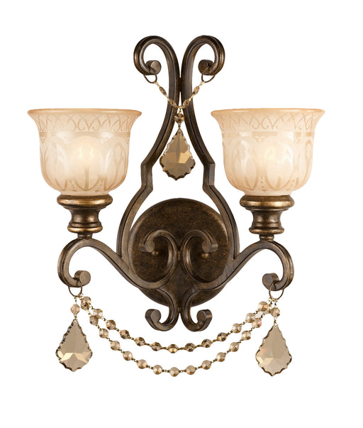 Norwalk 2-Light Wall Mount in Bronze Umber by Crystorama - MPN 7502-BU-GT-S
