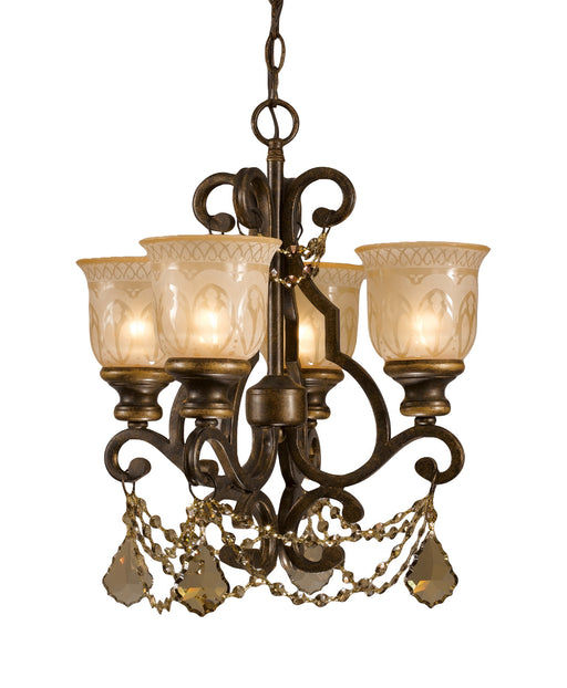 Norwalk 4-Light Mini Chandelier in Bronze Umber by Crystorama - MPN 7504-BU-GT-S